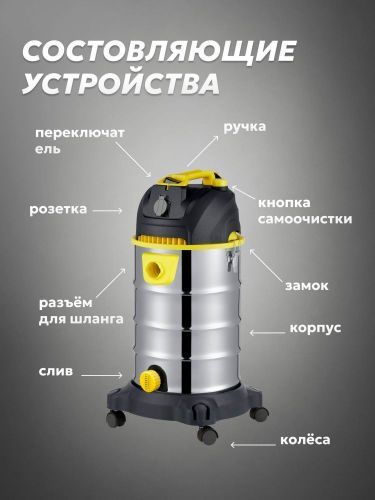 пылесос строительный hard worker tb2404-30l купить, цена, фото, описание, характеристики, инструкция, отзывы, недорого купить, скидка, официальный сайт, магазин, самара, заказать