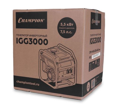 бензогенератор champion igg3000 инвертор купить, цена, фото, описание, характеристики, инструкция, отзывы, недорого купить, скидка, официальный сайт, магазин, самара, заказать