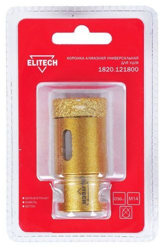 коронка алмазная elitech 1820.121800 30 мм купить, цена, фото, описание, характеристики, инструкция, отзывы, недорого купить, скидка, официальный сайт, магазин, самара, заказать