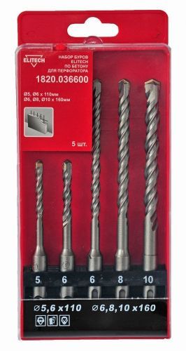 набор буров sds+ 5шт elitech 1820.036600 купить, цена, фото, описание, характеристики, инструкция, отзывы, недорого купить, скидка, официальный сайт, магазин, самара, заказать