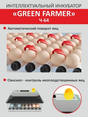 инкубатор green farmer ч-64 купить, цена, фото, описание, характеристики, инструкция, отзывы, недорого купить, скидка, официальный сайт, магазин, самара, заказать