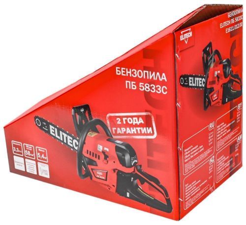 бензопила elitech пб 5833c (e1611.012.00) купить, цена, фото, описание, характеристики, инструкция, отзывы, недорого купить, скидка, официальный сайт, магазин, самара, заказать
