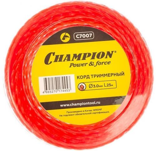 леска champion twisted square 3.0мм* 25м вит.квад. купить, цена, фото, описание, характеристики, инструкция, отзывы, недорого купить, скидка, официальный сайт, магазин, самара, заказать