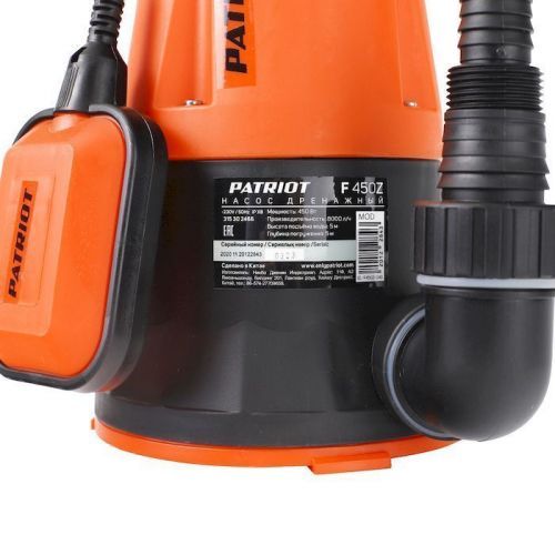 насос дренажный patriot f 450z для чистой воды купить, цена, фото, описание, характеристики, инструкция, отзывы, недорого купить, скидка, официальный сайт, магазин, самара, заказать
