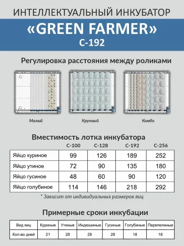 инкубатор green farmer с-192 купить, цена, фото, описание, характеристики, инструкция, отзывы, недорого купить, скидка, официальный сайт, магазин, самара, заказать