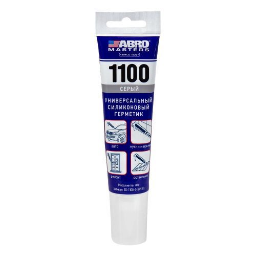 герметик силиконовый 1100 abro masters 70 г серый купить, цена, фото, описание, характеристики, инструкция, отзывы, недорого купить, скидка, официальный сайт, магазин, самара, заказать
