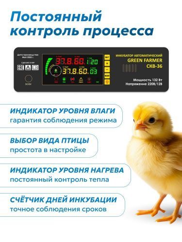 инкубатор green farmer скв-36 купить, цена, фото, описание, характеристики, инструкция, отзывы, недорого купить, скидка, официальный сайт, магазин, самара, заказать